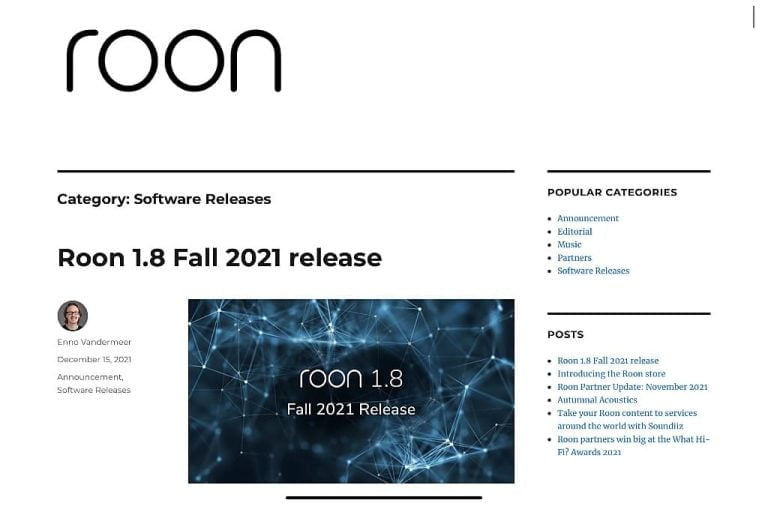 Roon 1.8 update with fresh features Roon 1.8 update with fresh features