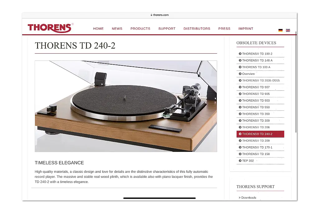 Thorens TD 204 entry-level record player - Alpha Audio