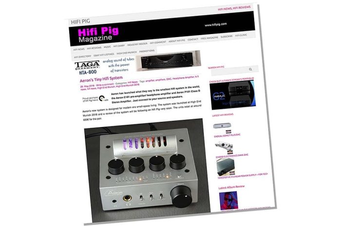Aero Aeron presenteert een wel heel minuscuul hifi-systeem (screenshot: http://hifipig.com/aerons-tiny-hifi-system/)