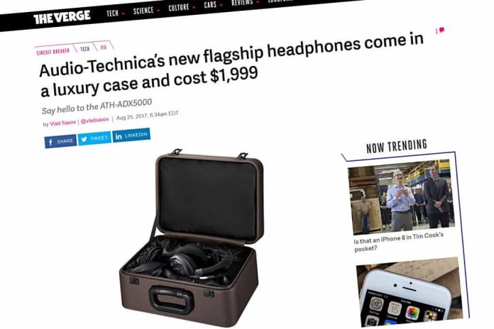 Audiotechnica De Audio Technica ATH-ADX5000 zoals te zien op de website van The Verge