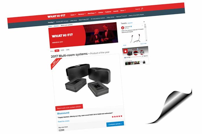 Bluesound Bluesound sleept voor de vijfde achtereenvolgende keer een Hifi Award binnen