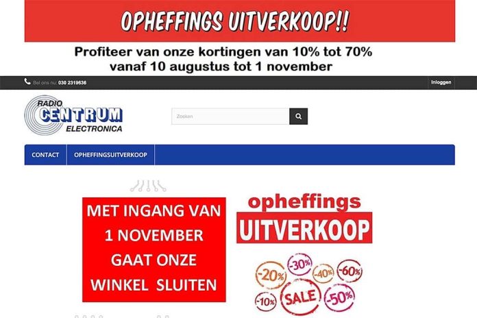 Centrum Utrechts Radio Centrum elektronica stopt ermee