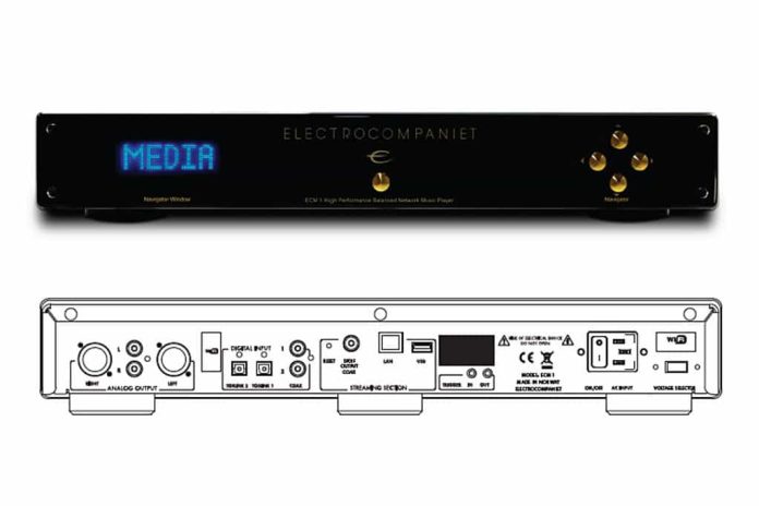 Electrocompaniet De ECM 1 van Electrocompaniet (bron afbeelding: http://www.fairaudio.de/news/electrocompaniet-ecm-1-streamer-dac-05-17/#prettyPhoto)