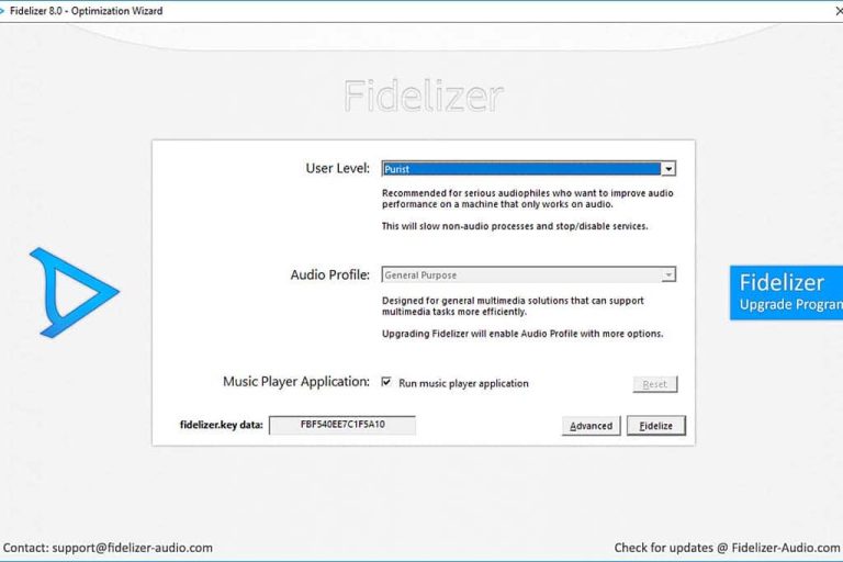 Fidelizer 8.2 uitgebracht, optimaliseer Windows voor audio