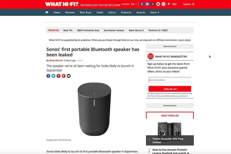 Gelekt: Sonos komt waarschijnlijk met Bluetooth-speaker Gelekt: Sonos komt waarschijnlijk met Bluetooth-speaker