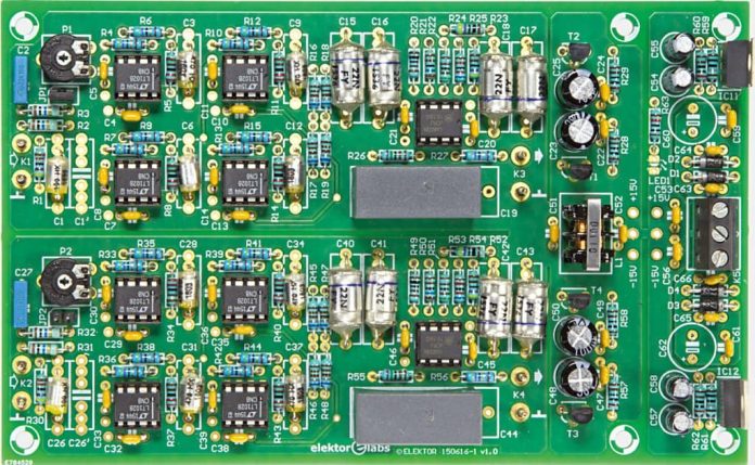 elektor En zo ziet het eindresultaat van de zelfbouw MM/MD-voorversterkerer volgens Elektor uit