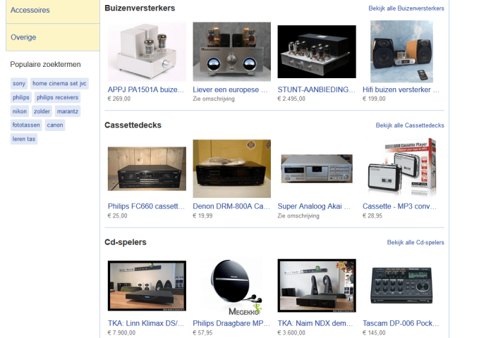 marktplaats Ook voor audio-apparatuur is Markplaats een goede bron