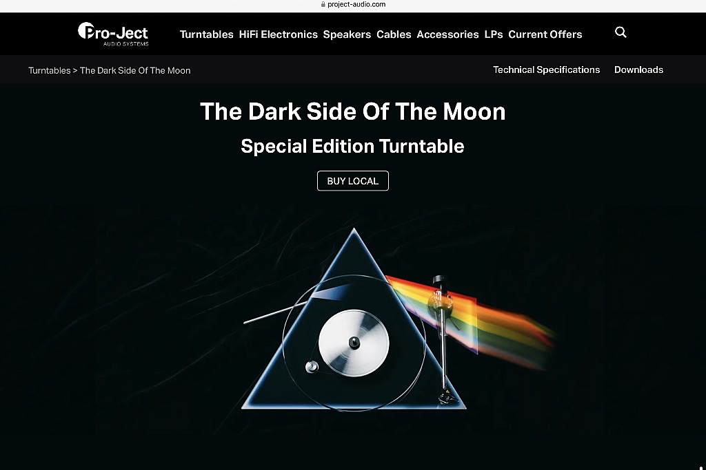 Pro-Ject Dark Side Of The Moon turntable