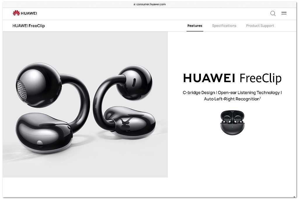 Huawei FreeClip ‘open’ in-ears