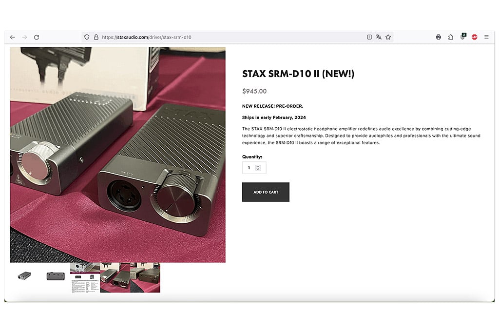 STAX SRM-D10 II portable headphone amplifier