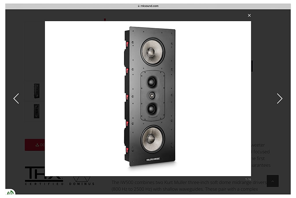M&K Sound IW500 THX Domus in-wall speaker