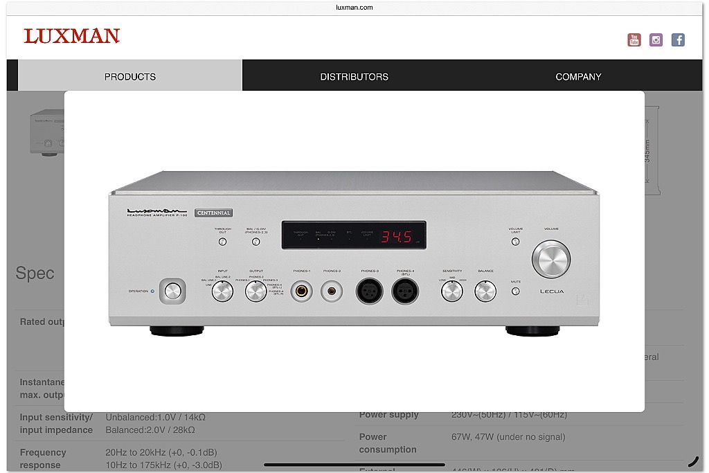 Luxman P-100C jubileum-hoofdtelefoonversterker Luxman P-100C jubileum-hoofdtelefoonversterker