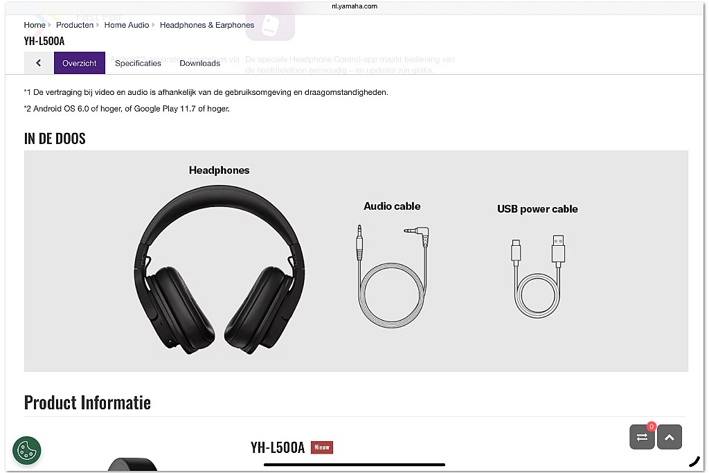Yamaha YH-L500A Headphones Yamaha YH-L500A Headphones
