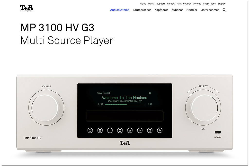 T+A upgradeprogramma voor MP3100 HV T+A upgradeprogramma voor MP3100 HV