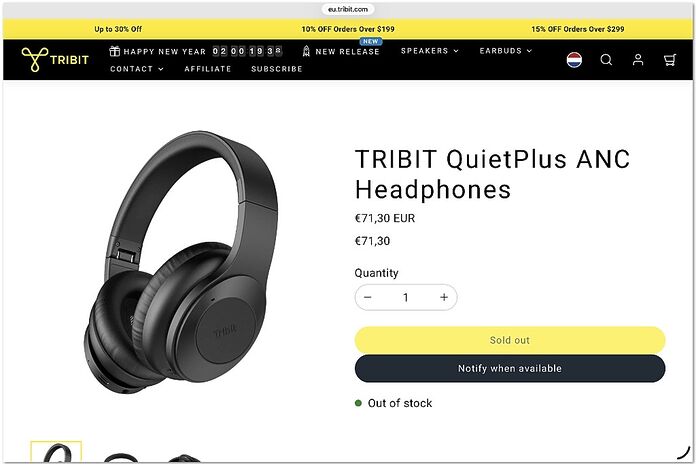 Tribit Quiet Plus Tribit Quiet Plus
