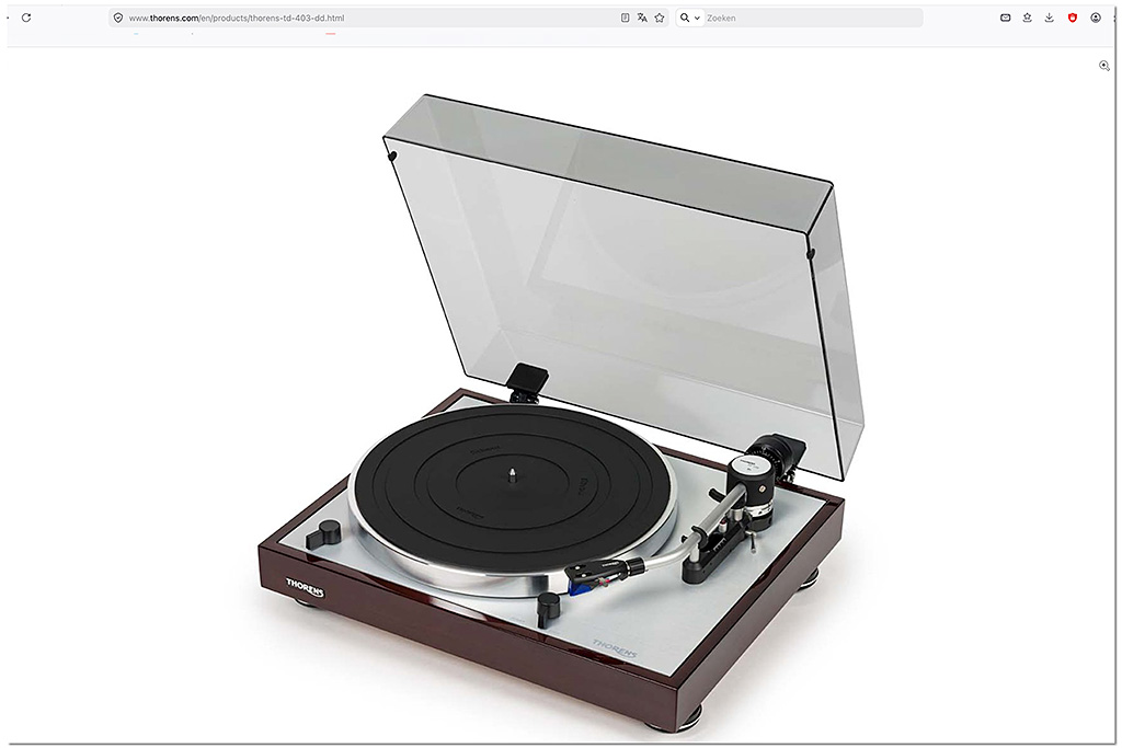 Thorens TD 403 DD nu in stemmig bruin Thorens TD 403 DD nu in stemmig bruin