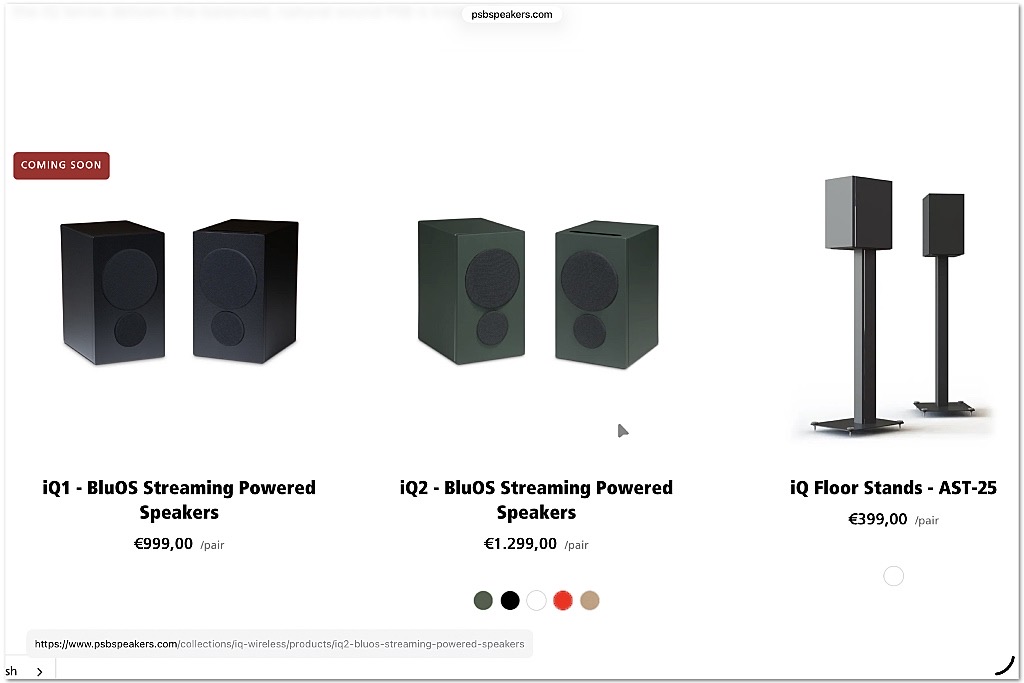 PSB iQ1 en iQ2 draadloze speakers PSB iQ1 en iQ2 draadloze speakers