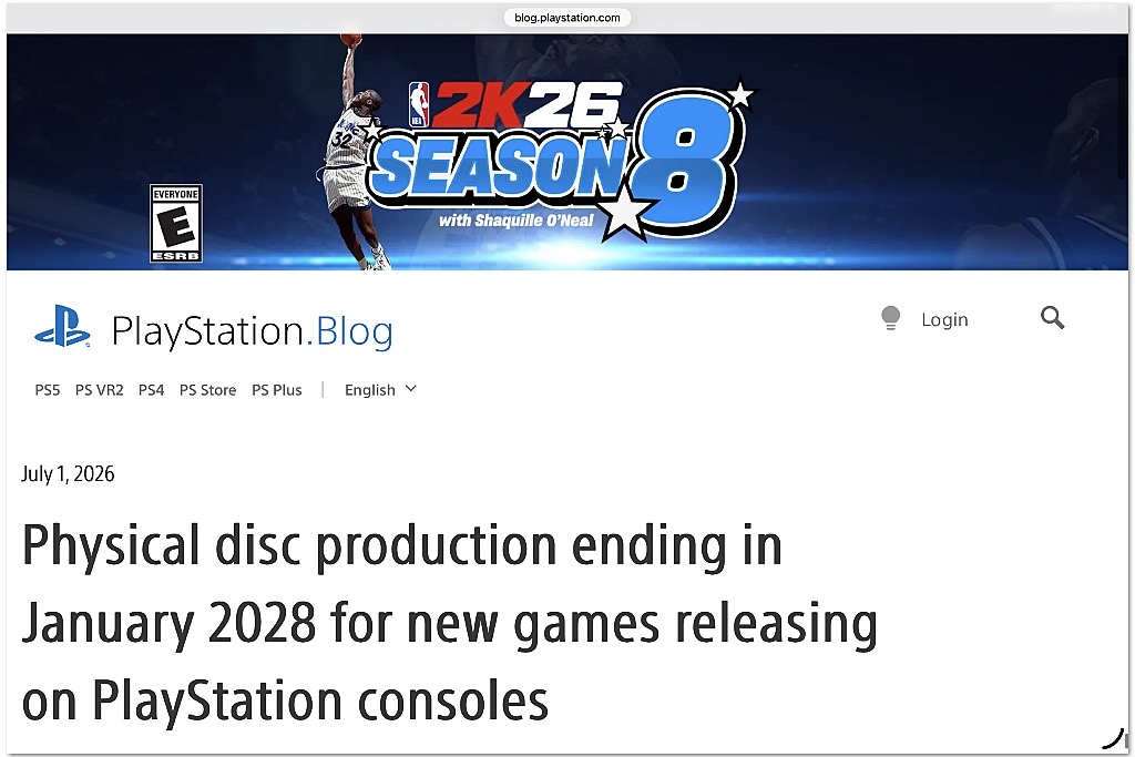 Sony to end physical PlayStation media Sony to end physical PlayStation media