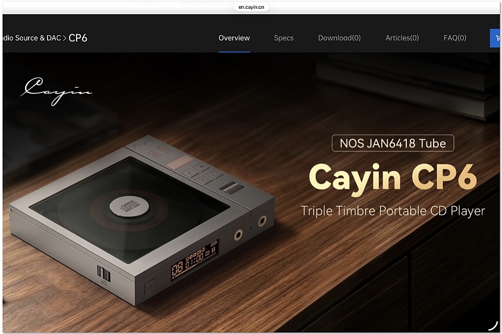 Cayin CP6: A Portable Tube CD Player with Built-In DAC Cayin CP6: A Portable Tube CD Player with Built-In DAC