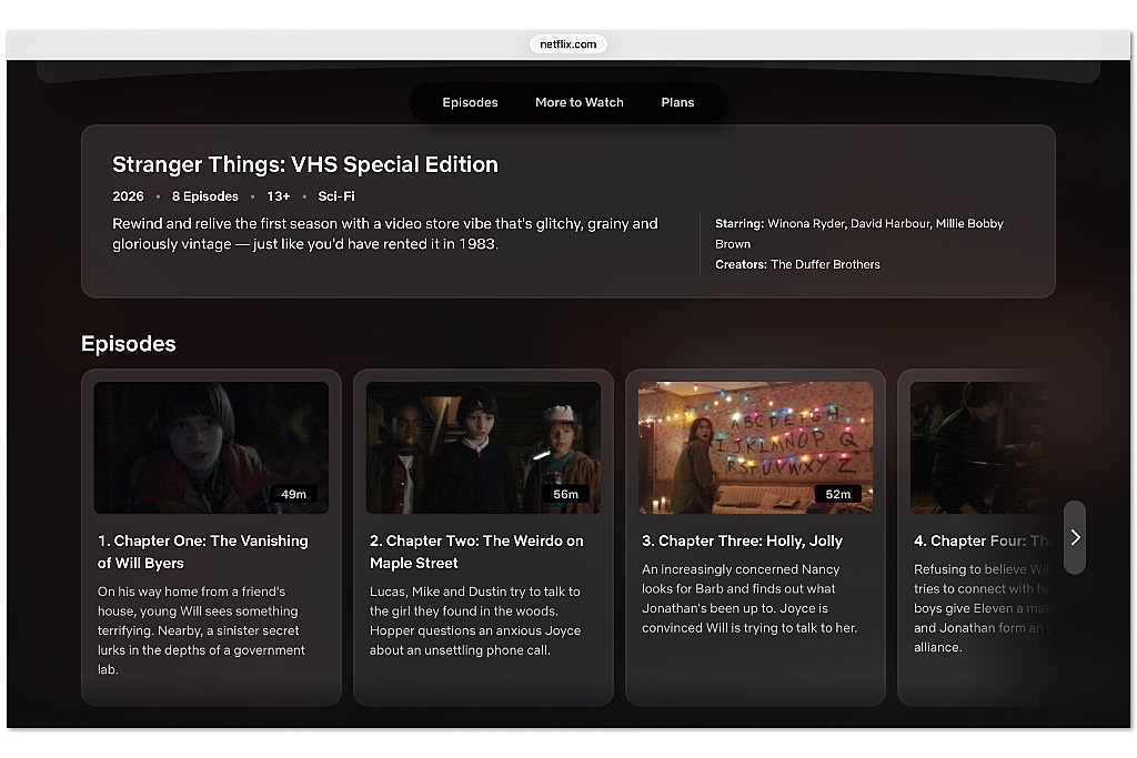 Stranger Things bij Netflix in VHS-kwaliteit Stranger Things bij Netflix in VHS-kwaliteit