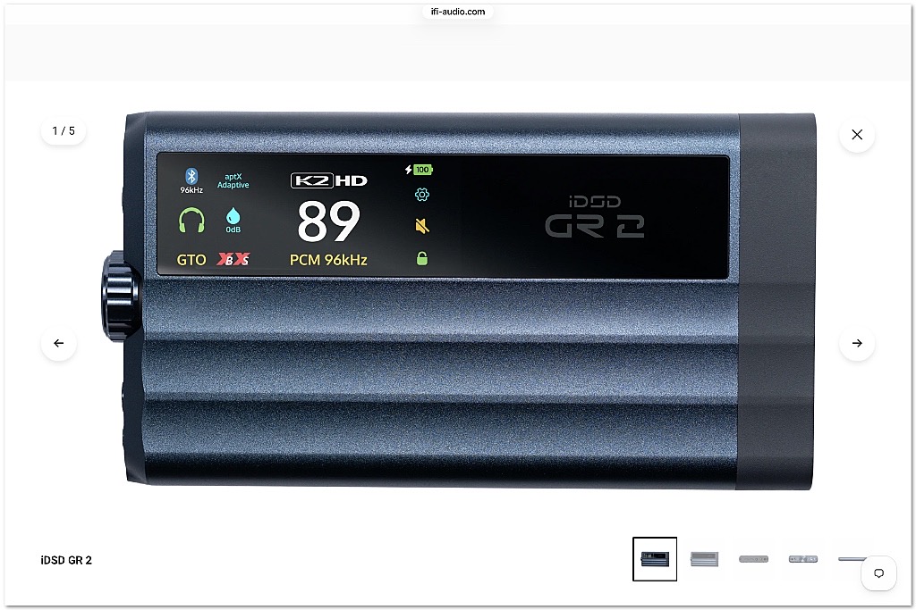 iFi iDSD GR 2 portable DAC-hoofdtelefoonversterker iFi iDSD GR 2 portable DAC-hoofdtelefoonversterker