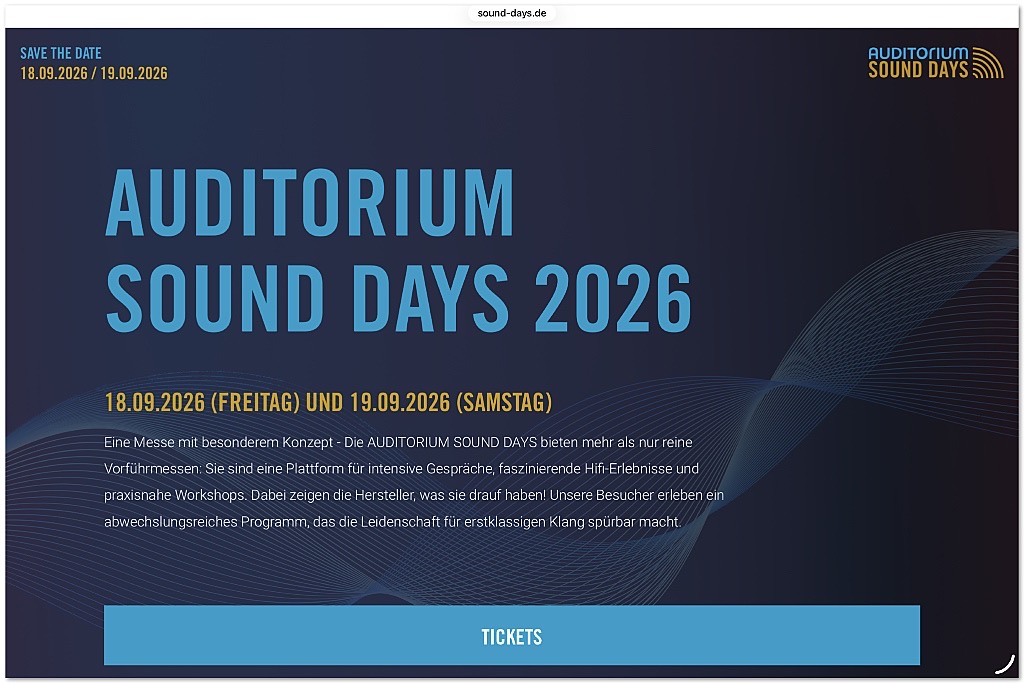 Auditorium Sound Days 2026 Auditorium Sound Days 2026