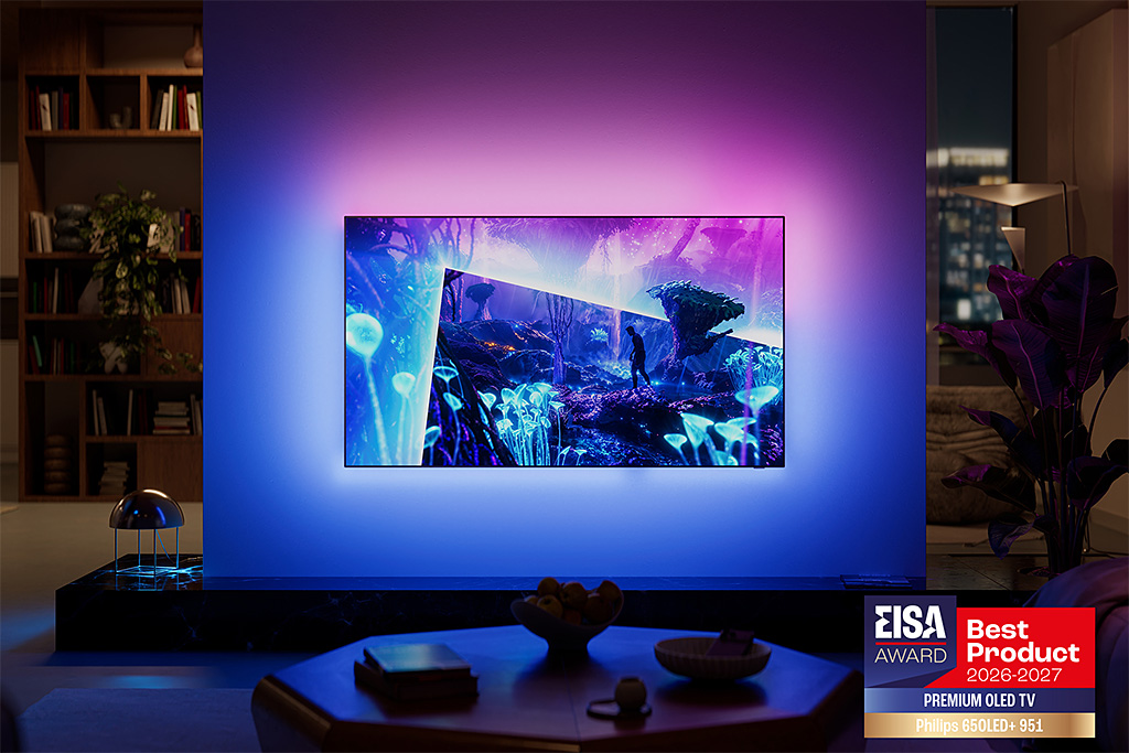 Philips Ambilight TV wint twee prestigieuze EISA Awards 2026 Philips Ambilight TV wint twee prestigieuze EISA Awards 2026