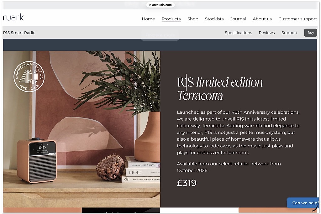Ruark viert veertig jaar met R1S in Terracotta Ruark viert veertig jaar met R1S in Terracotta