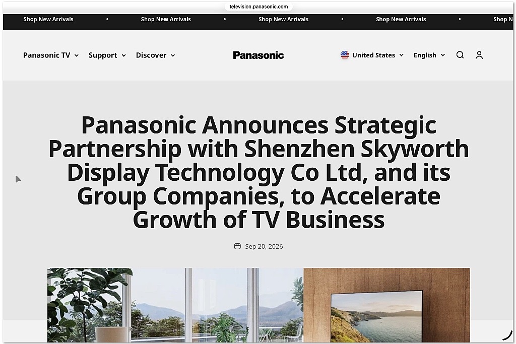 Panasonic Partners With Shenzhen Skyworth Display Technology Co Ltd Panasonic Partners With Shenzhen Skyworth Display Technology Co Ltd